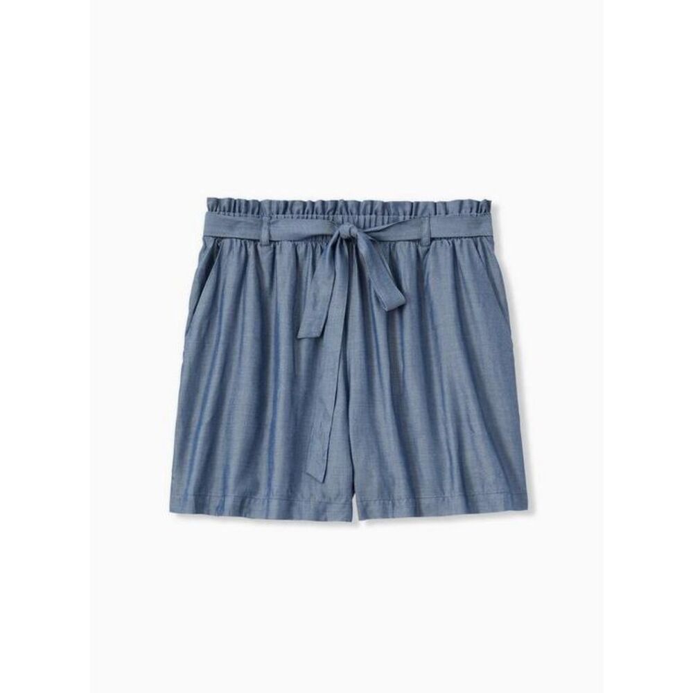 Torrid Shorts Self Tie Paperbag Waist‎ NEW Chambray Blue 2 2 X 18 20